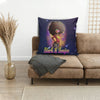BigProStore Afrocentric Throw Pillows Natural Black And Boujee Girl Bubble Gum Square Throw Pillow African Design Cushions 12" x 12" Throw Pillows
