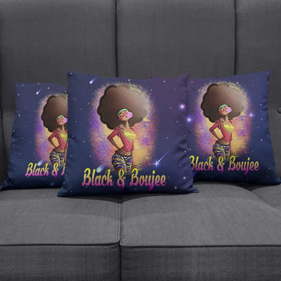 BigProStore Afrocentric Throw Pillows Natural Black And Boujee Girl Bubble Gum Square Throw Pillow African Design Cushions Throw Pillows