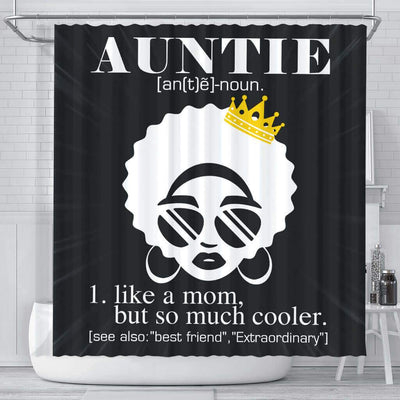 BigProStore Nice Afro Auntie Like A Mom But So Much Cooler Black African American Shower Curtains African Style Designs BPS015 Small (165x180cm | 65x72in) Shower Curtain