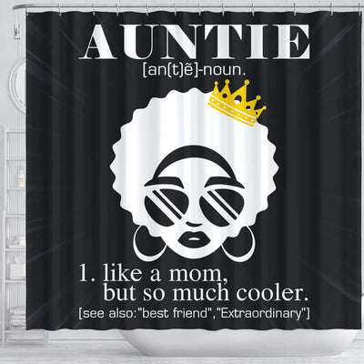 BigProStore Nice Afro Auntie Like A Mom But So Much Cooler Black African American Shower Curtains African Style Designs BPS015 Shower Curtain