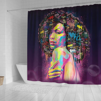 BigProStore Nice Afro Girl Magic Shower Curtains African American African Bathroom Decor BPS027 Small (165x180cm | 65x72in) Shower Curtain