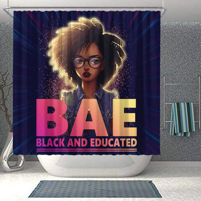BigProStore Nice Beautiful BAE Black And Educated Girl African Style Shower Curtains African Bathroom Decor BPS061 Shower Curtain