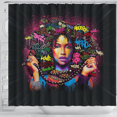BigProStore Nice Beautiful Black Woman Art African American Shower Curtain African Bathroom Accessories BPS068 Small (165x180cm | 65x72in) Shower Curtain