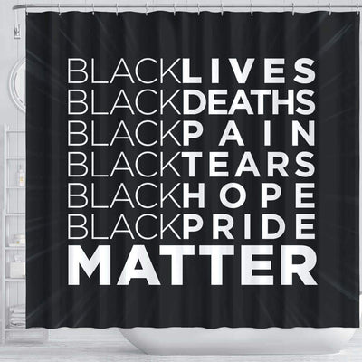 BigProStore Nice Black Lives Deaths Pain Tears Hope Pride Matter African American Bathroom Shower Curtains African Style Designs BPS085 Shower Curtain
