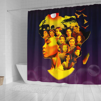 BigProStore Nice Famous Pro Black Women Afro Girls Afrocentric Shower Curtains Afro Bathroom Decor BPS115 Small (165x180cm | 65x72in) Shower Curtain