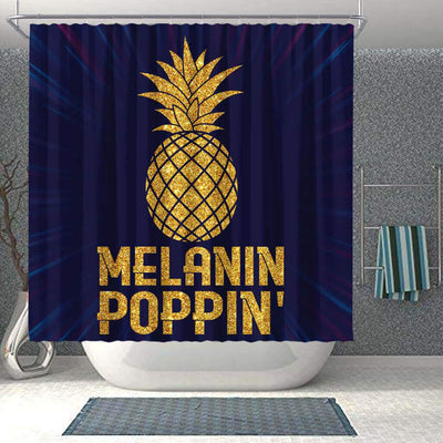 BigProStore Nice Pineapple Melanin Poppin' African American Inspired Shower Curtains Afro Bathroom Accessories BPS190 Shower Curtain