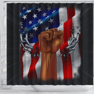 BigProStore Nice Pro Black Pride US Flag African American Inspired Shower Curtains Afro Bathroom Accessories BPS198 Shower Curtain