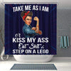 BigProStore Nice Take Me As I Am Or Kiss My Ass Eat Shit Step On A Lego African American Print Shower Curtains Afrocentric Bathroom Decor BPS216 Shower Curtain