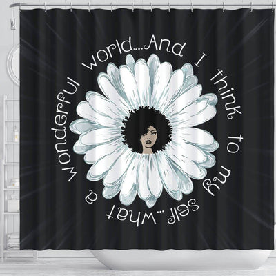 BigProStore Nice What A Wonderful World And I Think To My Self Natural Girl Black History Shower Curtains Afro Bathroom Decor BPS234 Shower Curtain