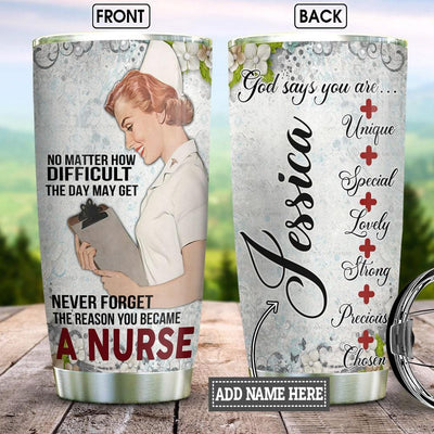 BigProStore Personalized Nurse Practitioner Tumbler Cup Nurse Quote Customized Tumbler Double Walled Vacuum Insulated Cup 20 Oz 20 oz Personalized Nurse Tumbler