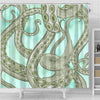 BigProStore Kraken Art Shower Curtain Octopus Tentacles On Green Watercolor Shower Curtain Bathroom Decor Ideas Shower Curtain / Small (165x180cm | 65x72in) Shower Curtain