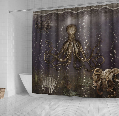 BigProStore Kraken Bathroom Curtain Octopusx27 Lair - Old Photo Shower Curtain Bathroom Wall Decor Ideas Kraken Shower Curtain