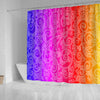BigProStore Elephant Art Shower Curtain Ombre Henna Inspired Spirals Bathroom Decor Shower Curtain
