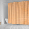 BigProStore Herringbone Shower Curtain Decor Orange Herringbone Bricks Shower Curtain Bathroom Accessories Herringbone Shower Curtain / Small (165x180cm | 65x72in) Herringbone Shower Curtain