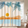 BigProStore Lifeel Tropical Shower Curtain Palm Tree Shower Curtain Mountains Sunset Polyester Water Proof Material Bathroom Curtain 3 Sizes Palm Tree Shower Curtain / Small (165x180cm | 65x72in) Palm Tree Shower Curtain