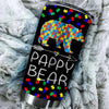 BigProStore Pappy Bear Autism Awareness Tumbler Cup Autism Pappy Mommy Tumbler Idea BPS821 Black / 20oz Steel Tumbler