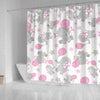 BigProStore Elephant Shower Curtain Pattern Of Gray Elephants Pink Balloons Stars Bathroom Curtains Shower Curtain