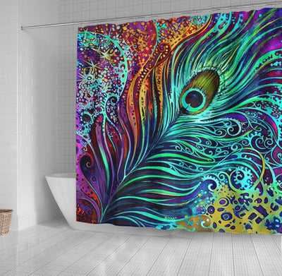 BigProStore Peacock Shower Curtain Peacock Feather Laura Zollar Bathroom Accessories Gifts For Peacock Lovers Peacock Shower Curtain