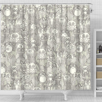 BigProStore Elephant Art Shower Curtain Pencil Pinatas Ivory Bathroom Wall Decor Ideas Shower Curtain / Small (165x180cm | 65x72in) Shower Curtain