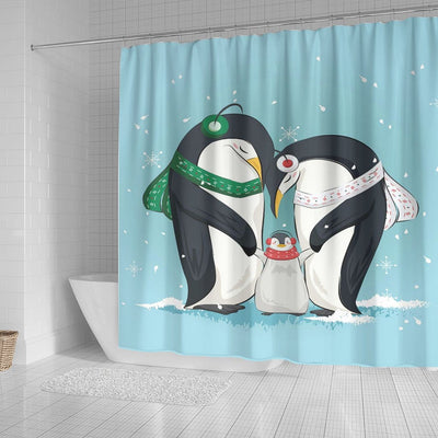 BigProStore Elephant Bathroom Sets Penguin Lovers A Little Family Penguin Is Cute Bathroom Wall Decor Ideas Shower Curtain