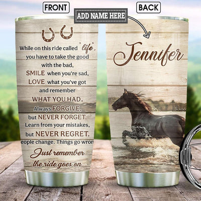 BigProStore Personalized Horse Stainless Steel Tumbler Horse Life Custom Insulated Tumbler Horse Themed Gifts 20 oz Horse Tumbler