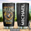 BigProStore Personalized Veteran Tumbler Cup Designs Proud To Have Served Marine Veteran Custom Insulated Tumbler Double Wall Cup 20 Oz 20 oz Personalized Veteran Tumbler