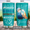 BigProStore Personalized Funny Nurse Tumbler Design Educated Vaccinated Caffeinated Custom Printed Tumbler Double Wall Cup Stainless Steel 20 Oz 20 oz Personalized Nurse Tumbler