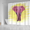 BigProStore Elephant Shower Curtain Pink Elephant Small Bathroom Decor Ideas Shower Curtain