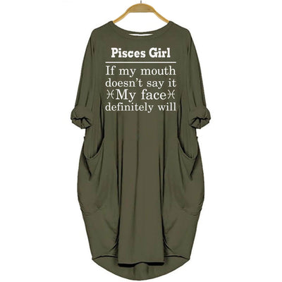 BigProStore Pisces Girl Birthday Women Pocket Dress Shirt Green / S (4-6 US)(8 UK) Women Dress