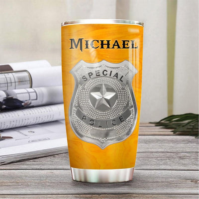 BigProStore Personalized Law Enforcement Tumbler Cup Police Some Heroes Wear Cape Custom Insulated Tumbler Double Wall Cup Stainless Steel 20 Oz 20 oz Personalized Police Tumbler Cup