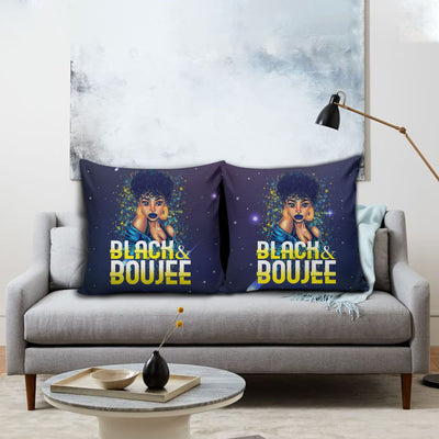 BigProStore African American Throw Pillows Pretty Afro Girl Black And Boujee Square Throw Pillow African Inspired Throw Pillows Throw Pillows