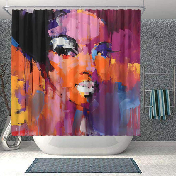 Cute African Print Melanin Afro Woman Colorful Art Shower Curtain Set –  BigProStore