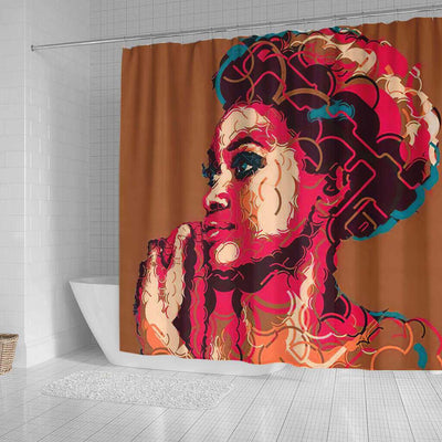 BigProStore Pretty African American Shower Curtains Afro Girl Bathroom Designs BPS0009 Shower Curtain