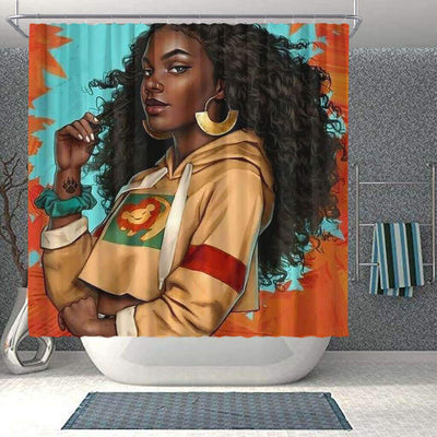 BigProStore Pretty African Print Shower Curtains Black Girl Bathroom Decor BPS0178 Small (165x180cm | 65x72in) Shower Curtain