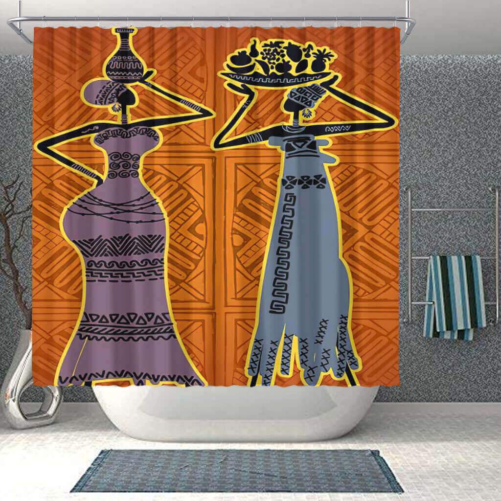 Cute African American African Queen Shower Curtain Bathroom Set 4pcs C –  BigProStore