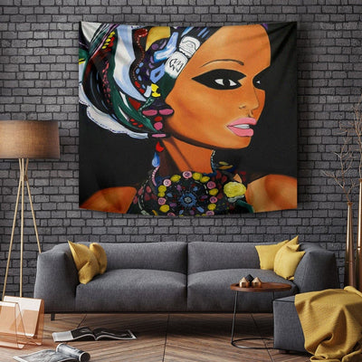 BigProStore African Tapestry Wall Hanging Beautiful Afro American Girl Themed Black Girl African American Wall Decor Tapestry / S (51"x60" / 130x150cm) Tapestry