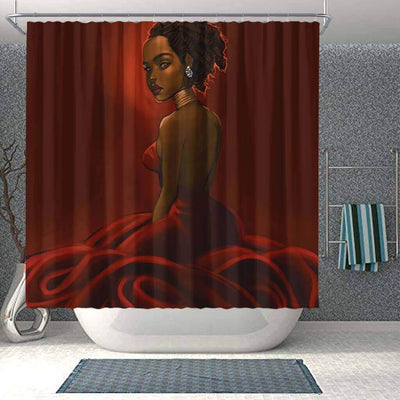 BigProStore Pretty Afro American Shower Curtains Black Queen Bathroom Decor BPS0211 Small (165x180cm | 65x72in) Shower Curtain