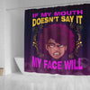 BigProStore Pretty Afro Lady If My Mouth Doesn't Say It My Face Will African American Inspired Shower Curtains Afrocentric Bathroom Decor BPS039 Small (165x180cm | 65x72in) Shower Curtain