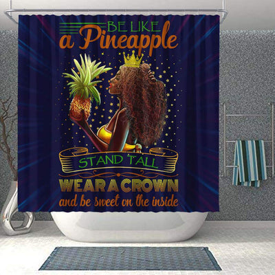 BigProStore Pretty Be Like A Pineapple Stand Tall Wear A Crown And Be Sweet In The Inside African American Print Shower Curtains African Style Designs BPS054 Shower Curtain