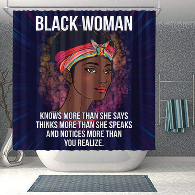 BigProStore Pretty Black Woman Knows More Than She Says Thinks More Than She Speaks African Style Shower Curtains African Style Designs BPS102 Shower Curtain