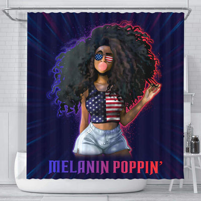 BigProStore Pretty Fashion Afro Girl Melanin Poppin' African American Themed Shower Curtains African Bathroom Decor BPS116 Small (165x180cm | 65x72in) Shower Curtain