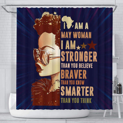 BigProStore Pretty I Am A May Woman Afro Girl African American Print Shower Curtains African Bathroom Accessories BPS128 Small (165x180cm | 65x72in) Shower Curtain