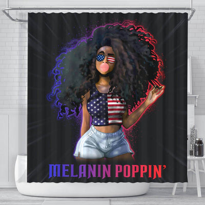 BigProStore Pretty Melanin Popping Fashion Afro Girl African American Print Shower Curtains Afrocentric Bathroom Accessories BPS165 Small (165x180cm | 65x72in) Shower Curtain