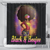 BigProStore Pretty Natural Black And Boujee Girl Bubble Gum Afrocentric Shower Curtains Afrocentric Bathroom Accessories BPS179 Small (165x180cm | 65x72in) Shower Curtain
