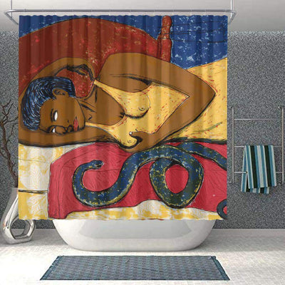BigProStore Pretty Natural Hair Shower Curtain Melanin Afro Woman Bathroom Decor Idea BPS0001 Small (165x180cm | 65x72in) Shower Curtain