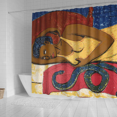 BigProStore Pretty Natural Hair Shower Curtain Melanin Afro Woman Bathroom Decor Idea BPS0001 Shower Curtain