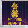 BigProStore Pretty Pineapple Melanin Poppin' Afro American Shower Curtains African Bathroom Decor BPS190 Shower Curtain