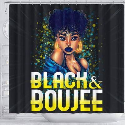 BigProStore Pretty Pretty Afro Girl Black And Boujee African American Bathroom Shower Curtains African Bathroom Decor BPS192 Shower Curtain