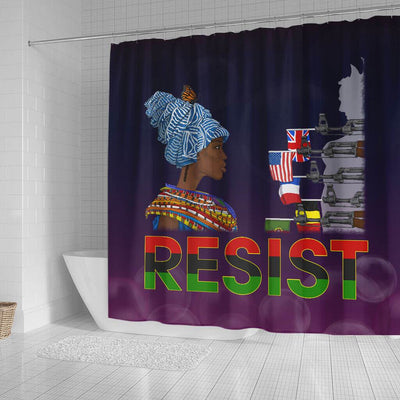 BigProStore Pretty Resist Afro Girl Rise Black African American Shower Curtains Afrocentric Bathroom Accessories BPS203 Small (165x180cm | 65x72in) Shower Curtain