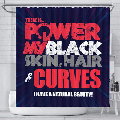 BigProStore Pretty There Is Power In My Black Skin Hair Curves I Have A Natural Beauty Afro American Shower Curtains Afrocentric Bathroom Accessories BPS224 Small (165x180cm | 65x72in) Shower Curtain
